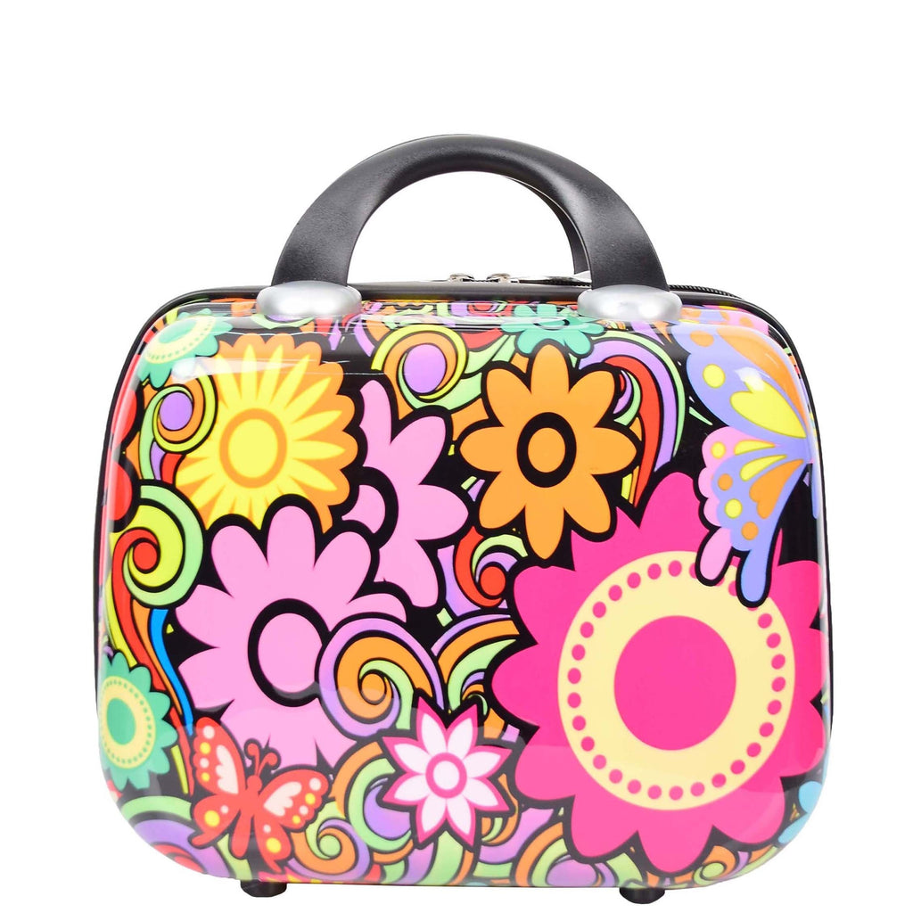 DR576 Expandable Hard Shell Suitcase Four Wheel Luggage Flower Print 9