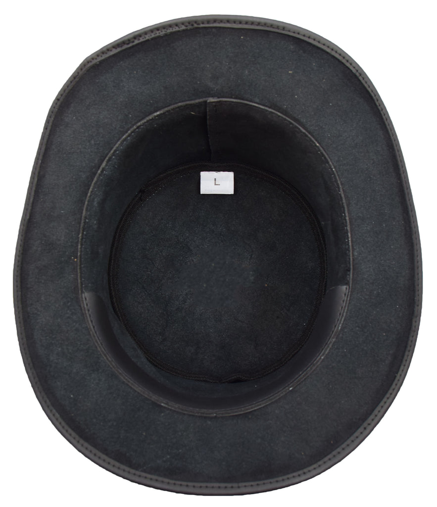 DR509 Genuine Leather Top Hat With Buffalo Coins Band Black 4