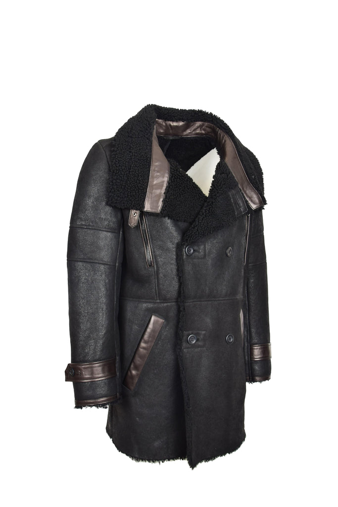 DR118 Men's Winter Sheepskin Coat Black 4