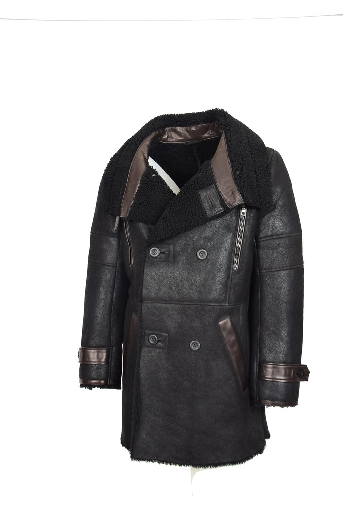 DR118 Men's Winter Sheepskin Coat Black2