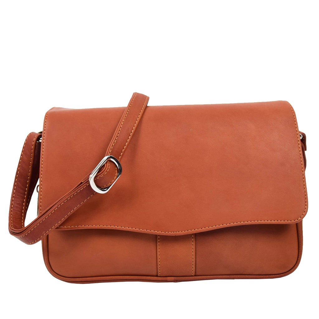 DR313 Women’s Leather Shoulder Messenger Handbag Cognac 1