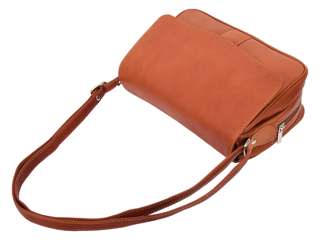 DR313 Women’s Leather Shoulder Messenger Handbag Cognac 9