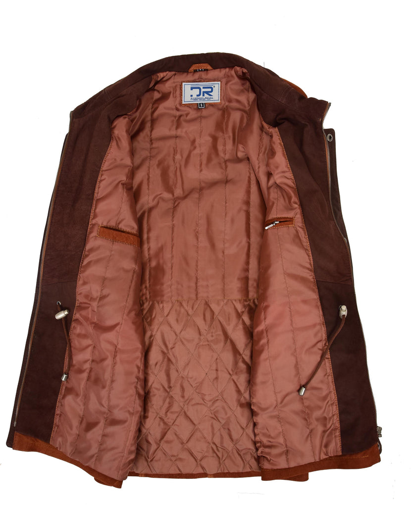 DR115 Men's Classic Nubuck Leather Coat Tan 6