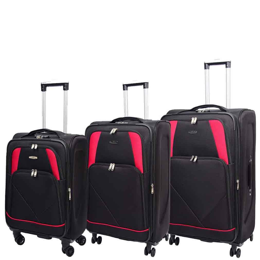 DR568 Soft Case Four Wheel Travel Luggage Suitcase Black 21