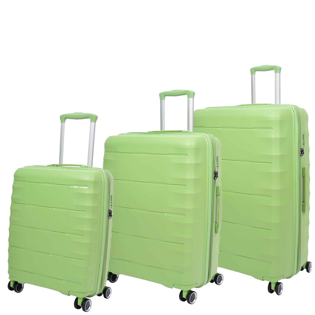 DR541 Expandable ABS Luggage With 8 Wheels Lime Green 1