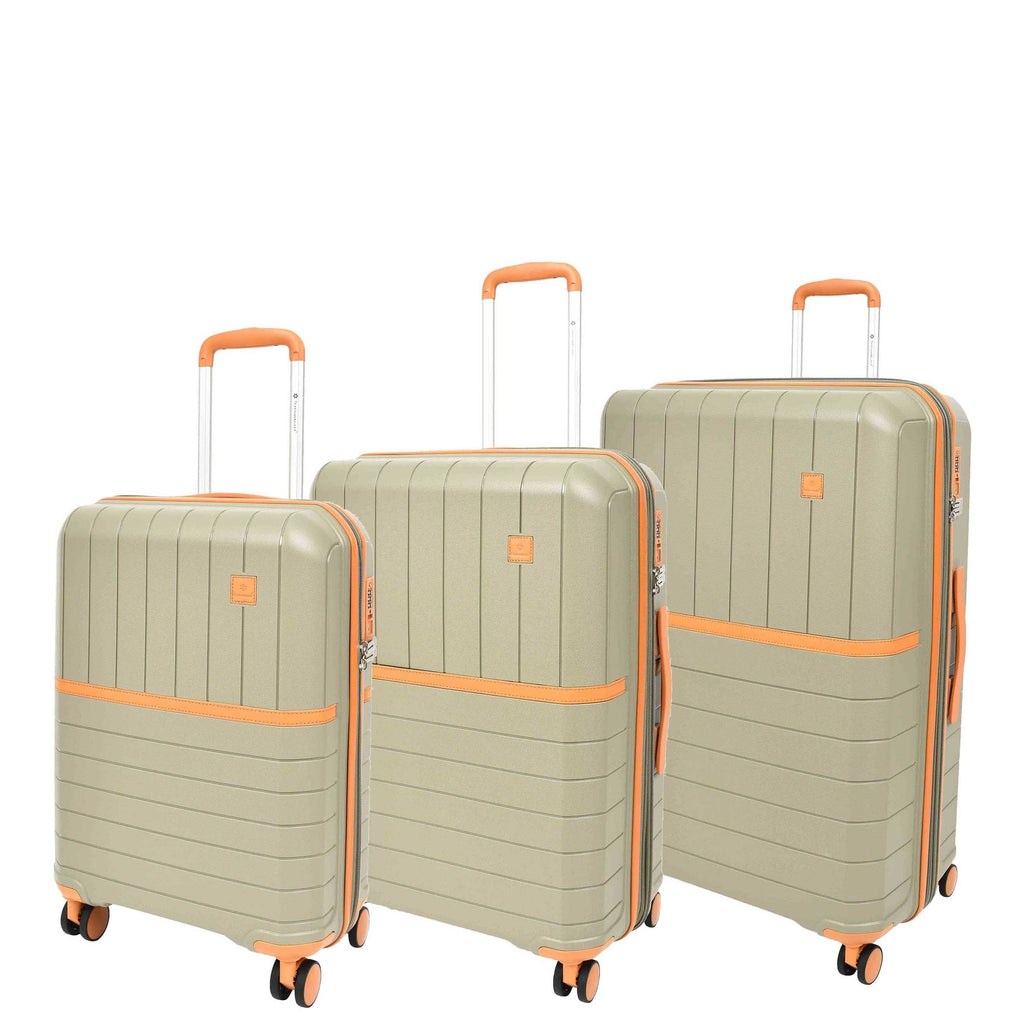 DR626 Hard Shell Expandable Suitcases Wheeled Luggage Champagne 1