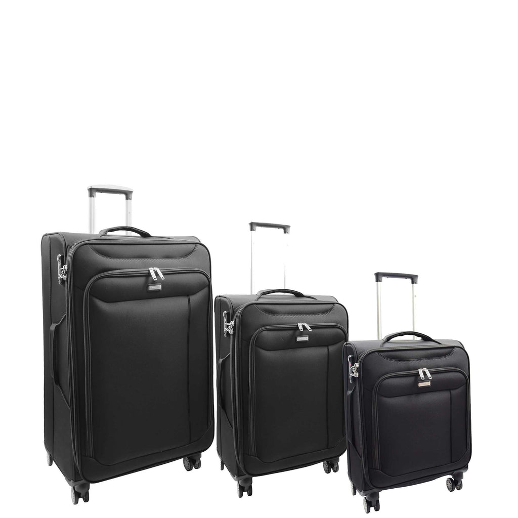 DR644 Soft Luggage Four Wheeled Suitcase With TSA Lock Black 1