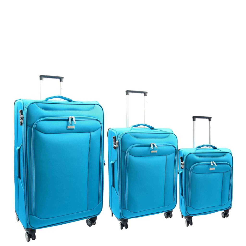 DR644 Soft Luggage Four Wheeled Suitcase With TSA Lock Teal 1