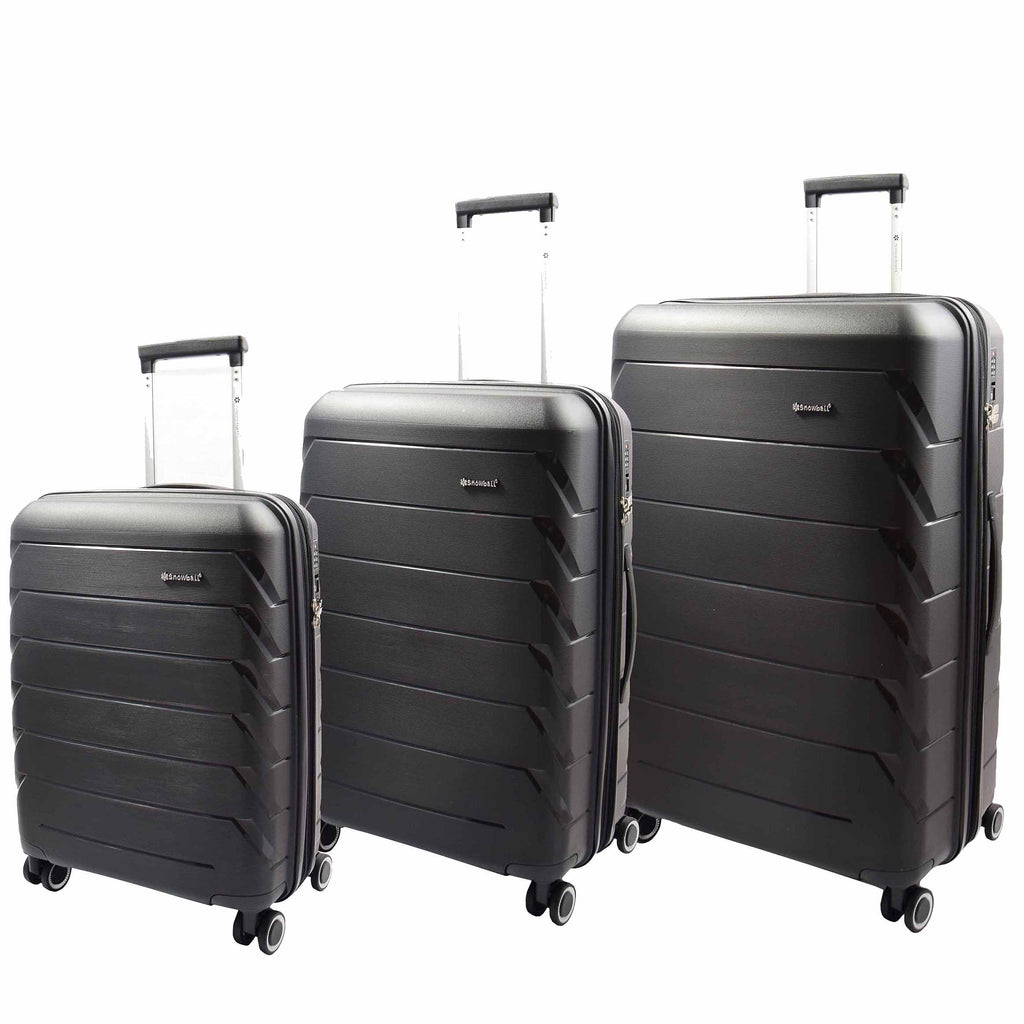 DR553 Expandable Hard Shell Luggage With 8 Spinner Wheels Black 1