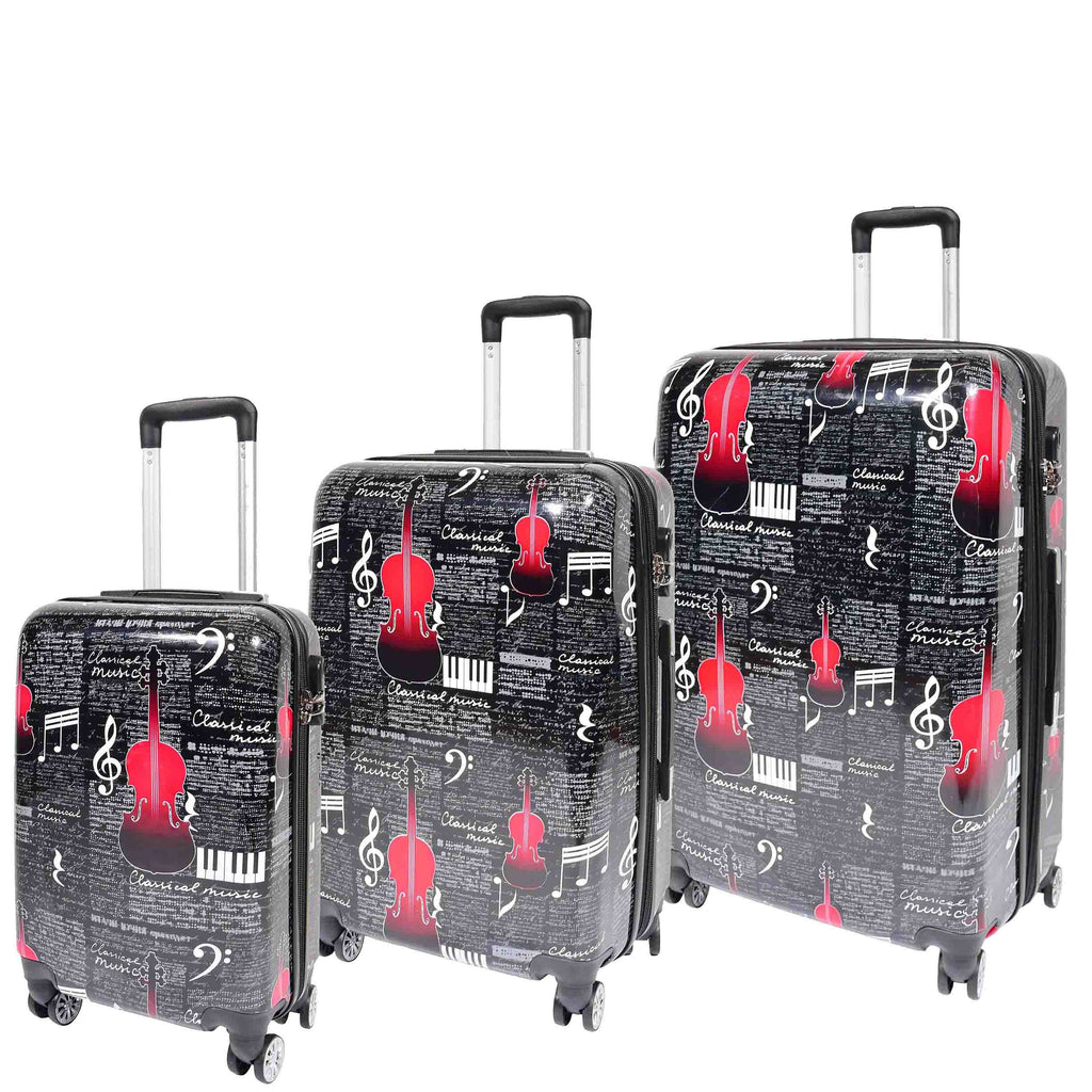 DR607 Classical Music Printed Four Wheeled Hard Shell Luggage 1