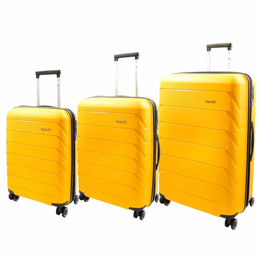 DR553 Expandable Hard Shell Luggage With 8 Spinner Wheels Yellow 1