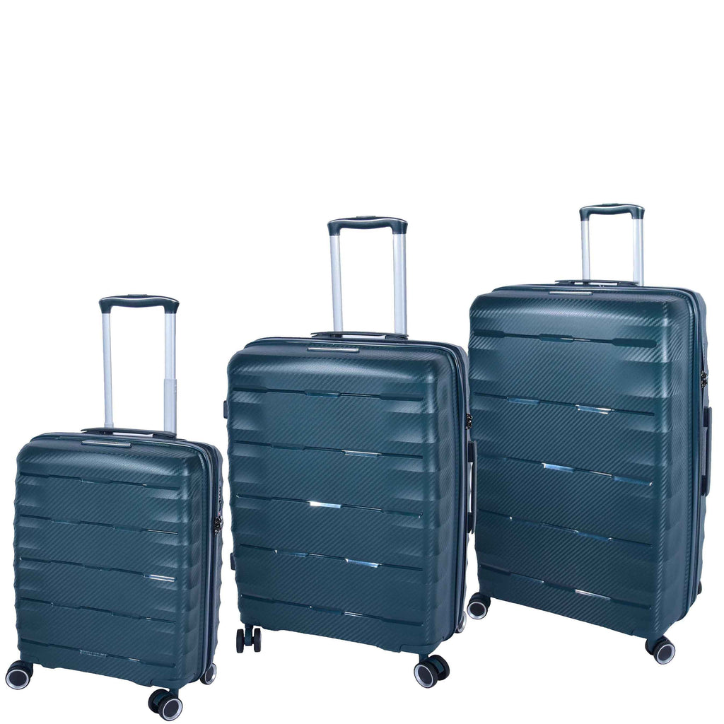 DR541 Expandable ABS Luggage With 8 Wheels Green 1