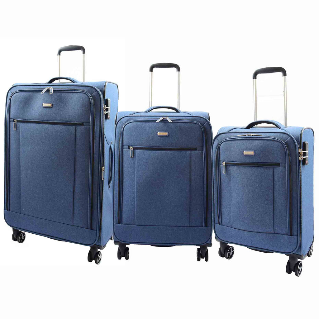 DR537 TSA Lock Four Wheel Suitcase Luggage Blue 1