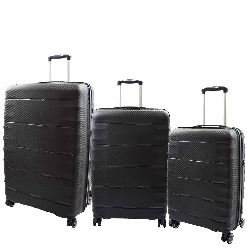 DR541 Expandable ABS Luggage with 8 Wheels Black 1