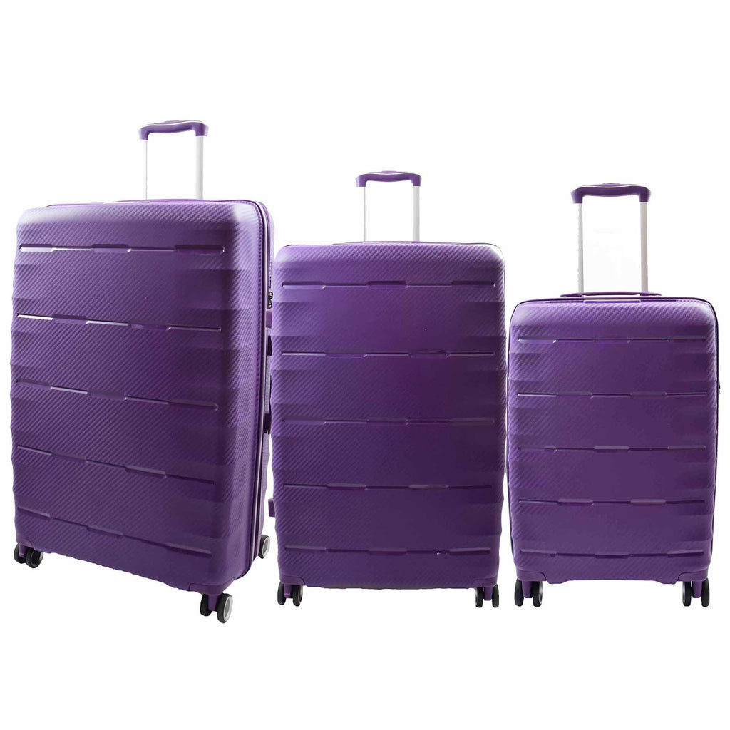 DR541 Expandable ABS Luggage with 8 Wheels Purple 1