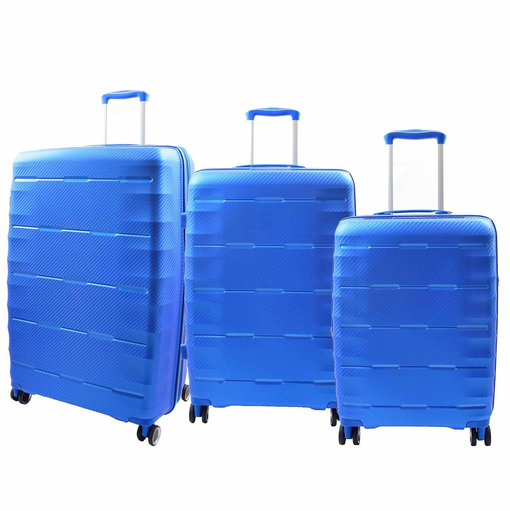 DR541 Expandable ABS Luggage with 8 Wheels Blue 1