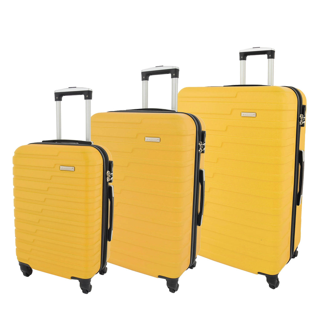DR538 Digit Lock Hard Shell Four Wheel Luggage Yellow 1