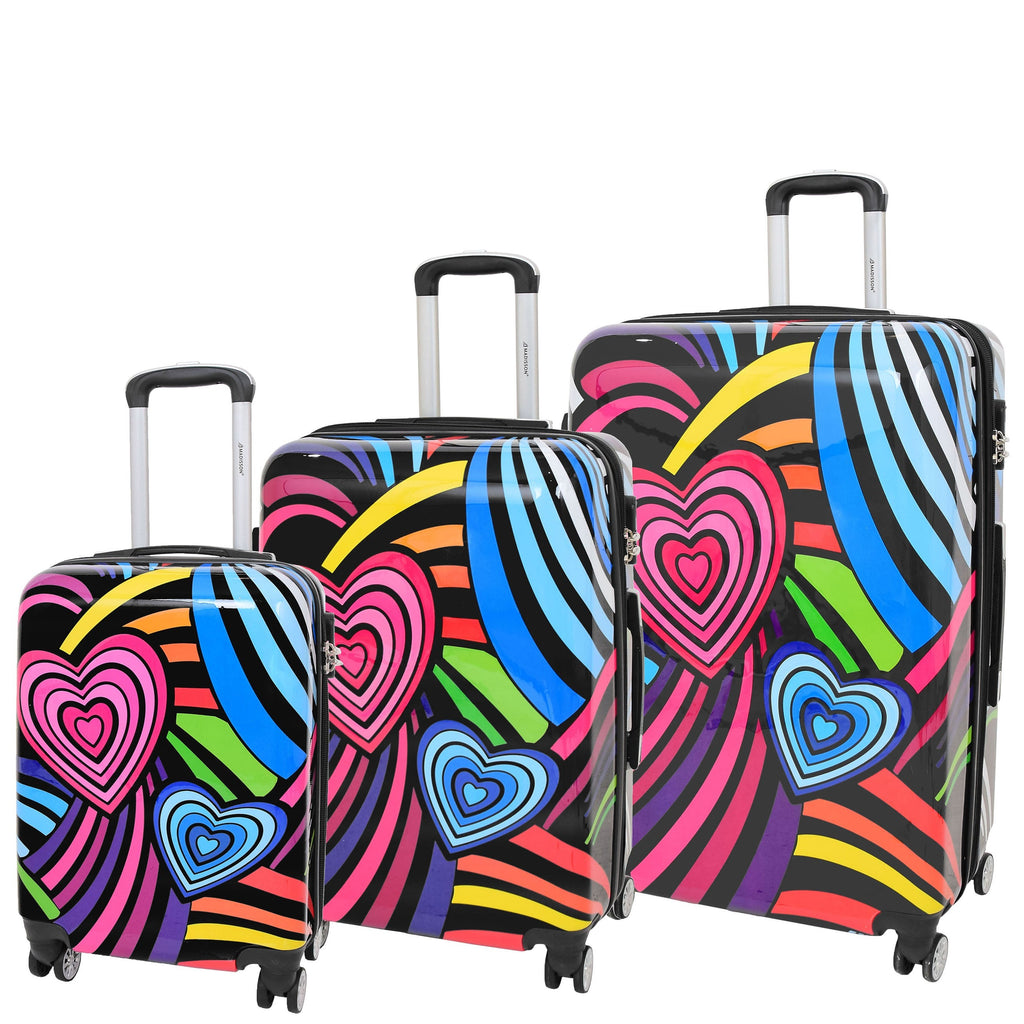 DR622 Lightweight Four Wheeled Luggage With Multi-Hearts Print 29