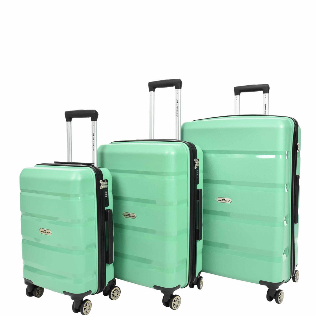 DR646 Expandable Travel Suitcases Hard Shell Four Wheel PP Luggage Lime 1