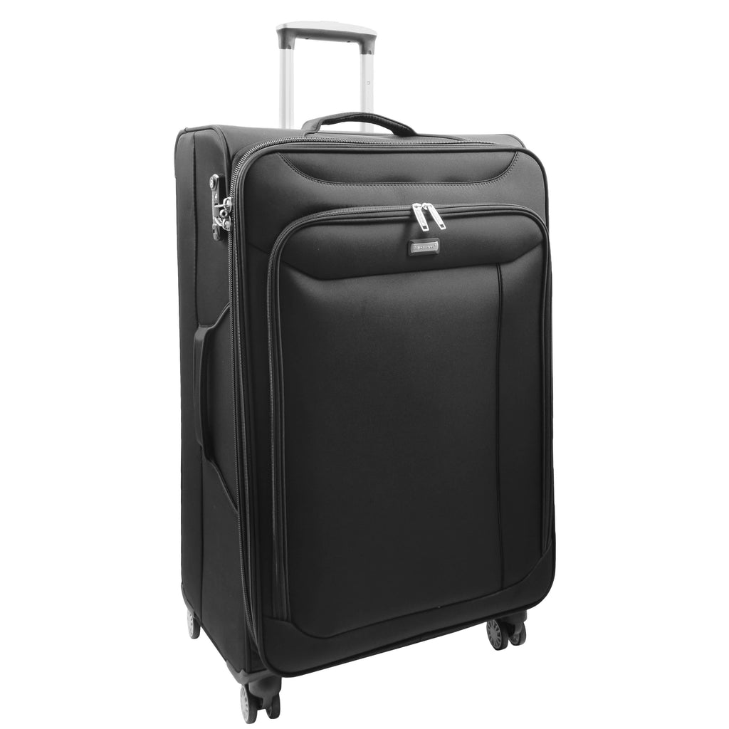 DR644 Soft Luggage Four Wheeled Suitcase With TSA Lock Black 2