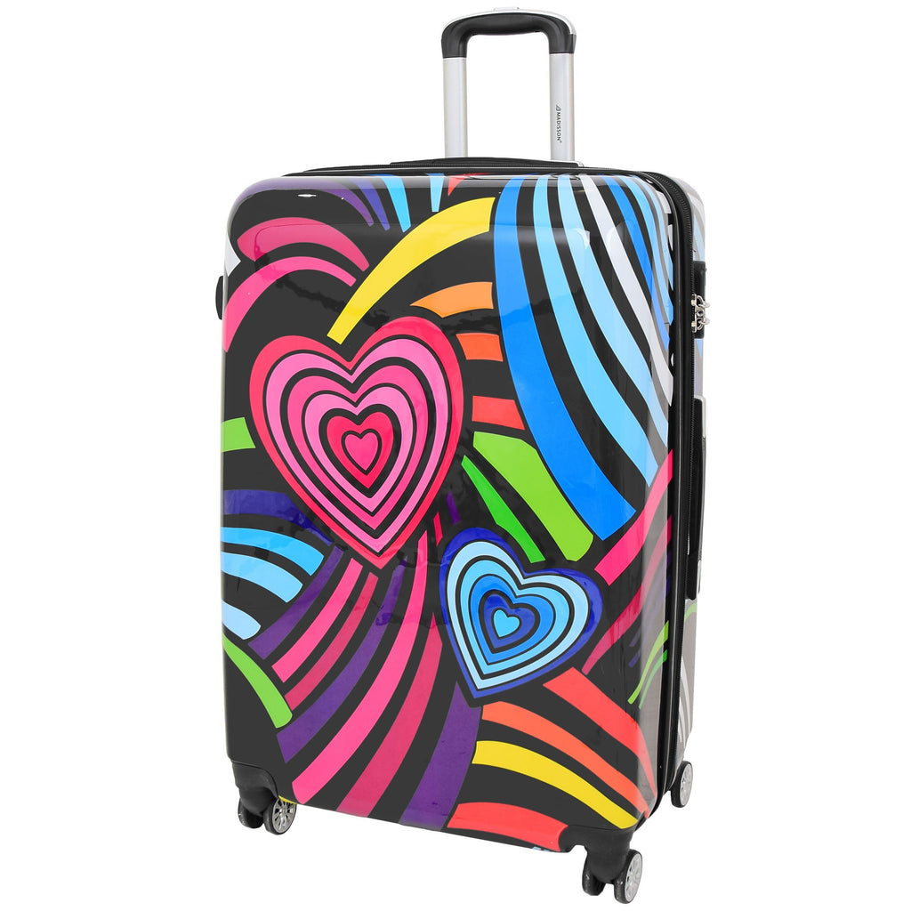DR622 Lightweight Four Wheeled Luggage With Multi-Hearts Print 2