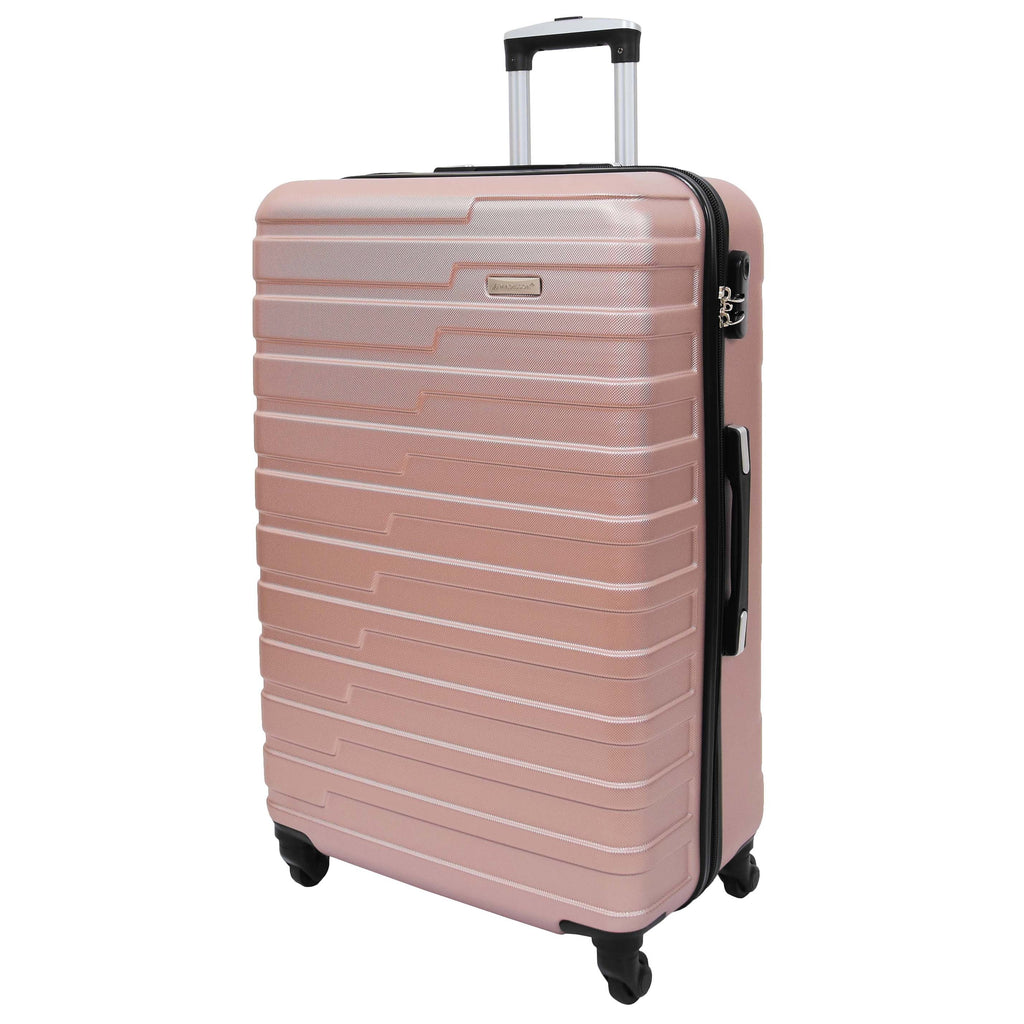 DR538 Digit Lock Hard Shell Four Wheel Luggage Rose Gold 2