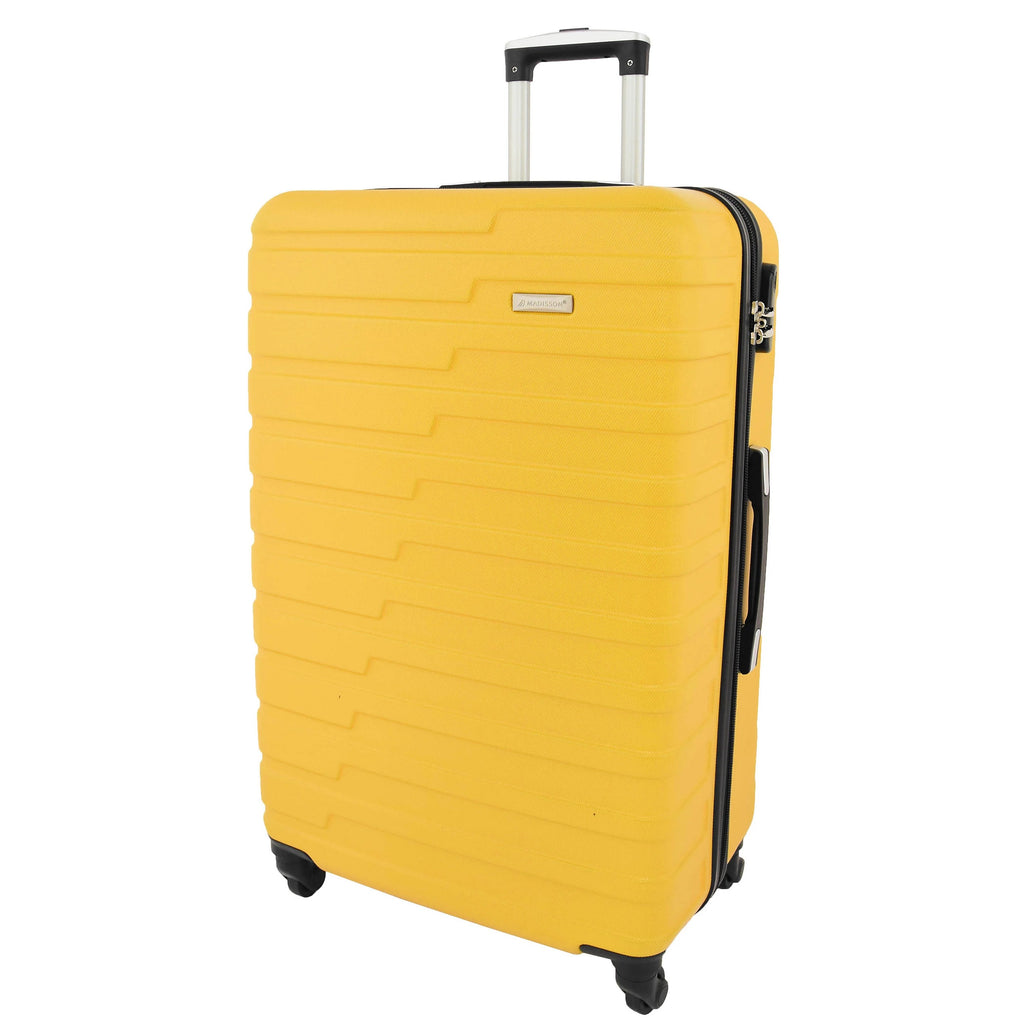 DR538 Digit Lock Hard Shell Four Wheel Luggage Yellow 2