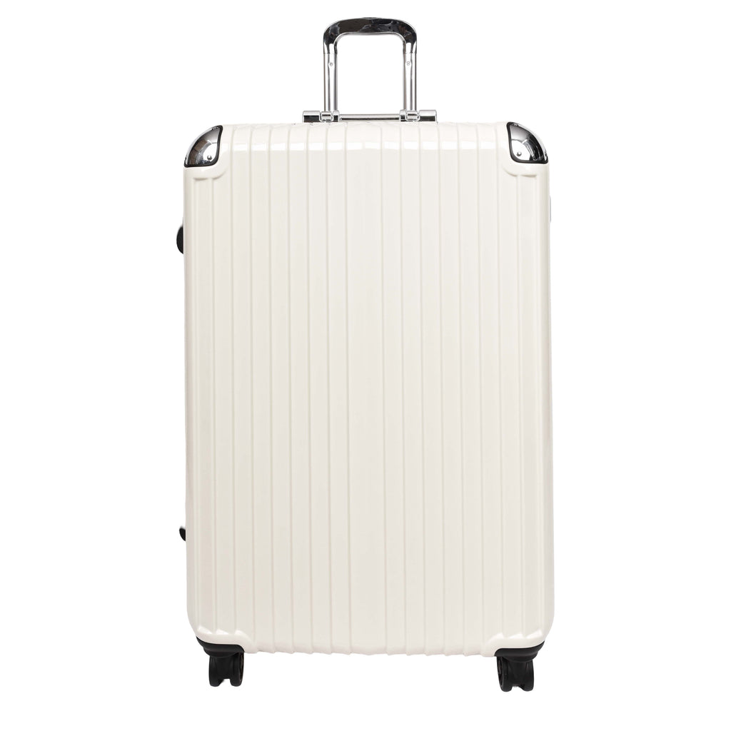 DR693 Four Wheel Suitcase Metal Frame Hard Shell Luggage Off White-2