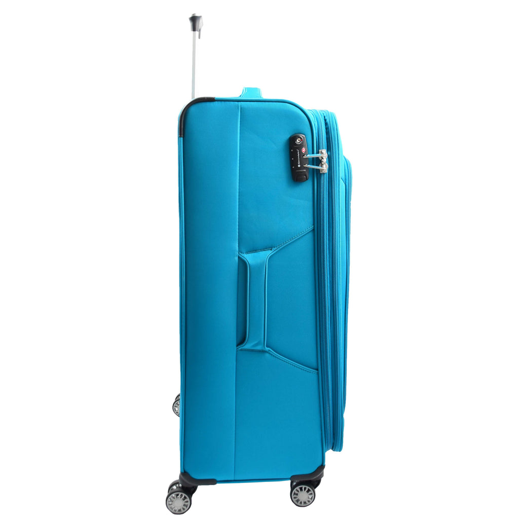 DR644 Soft Luggage Four Wheeled Suitcase With TSA Lock Teal 3