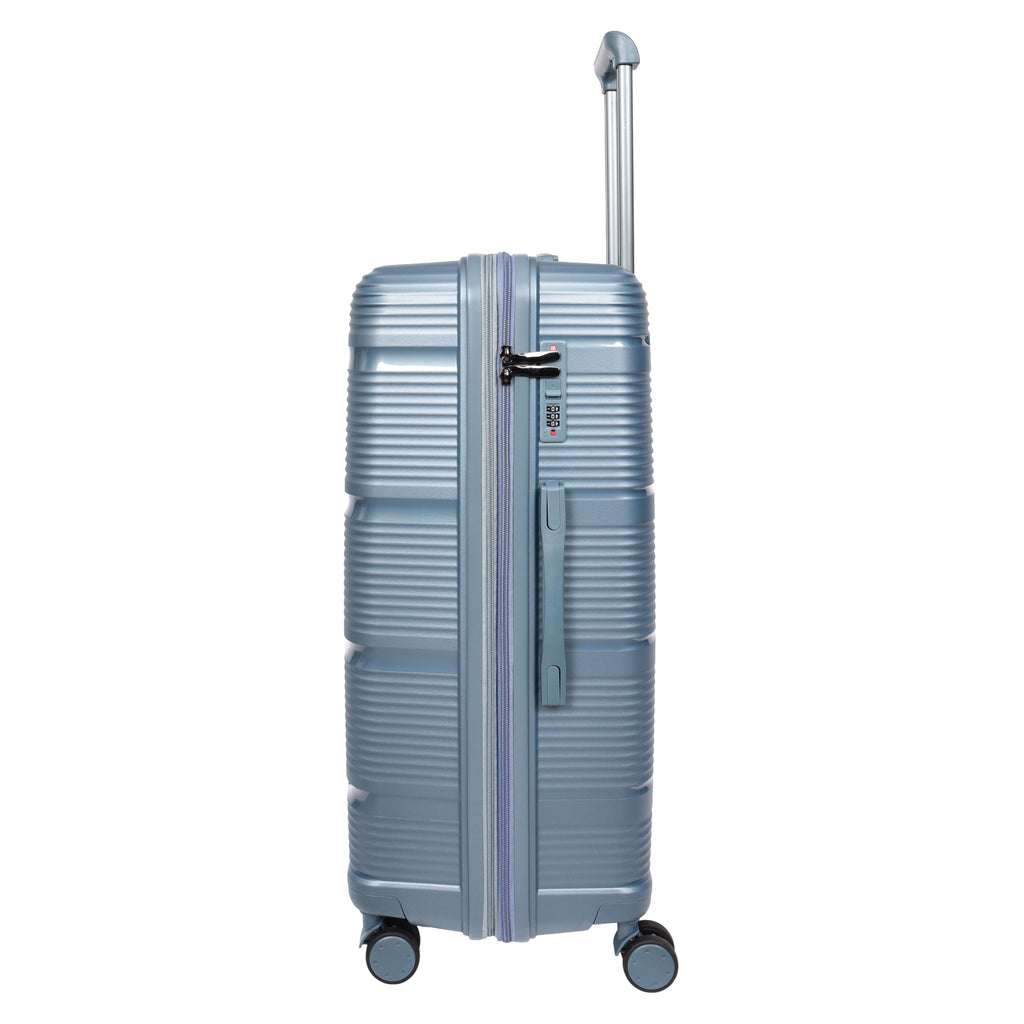 DR690 Four Wheel Expandable Suitcase Hard Shell Luggage Blue-4