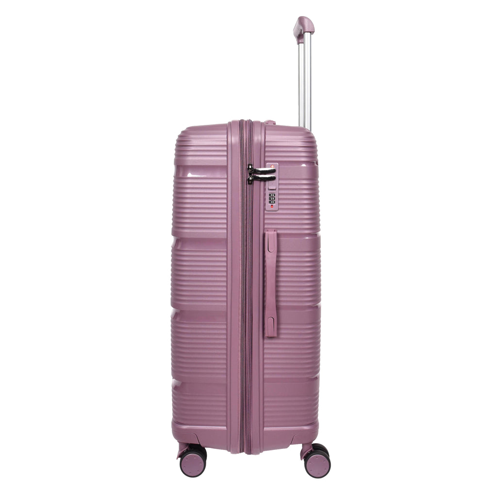 DR690 Four Wheel Expandable Suitcase Hard Shell Luggage Purple-4