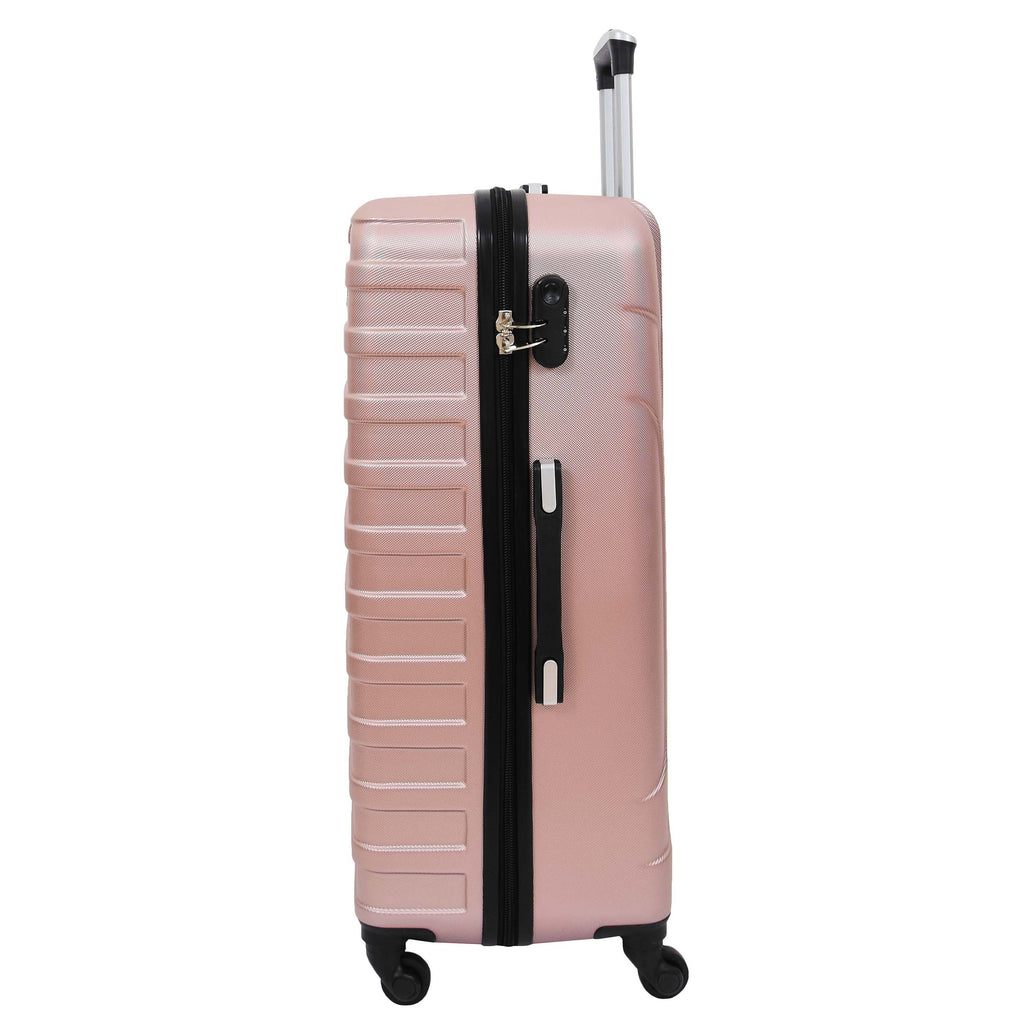 DR538 Digit Lock Hard Shell Four Wheel Luggage Rose Gold 3