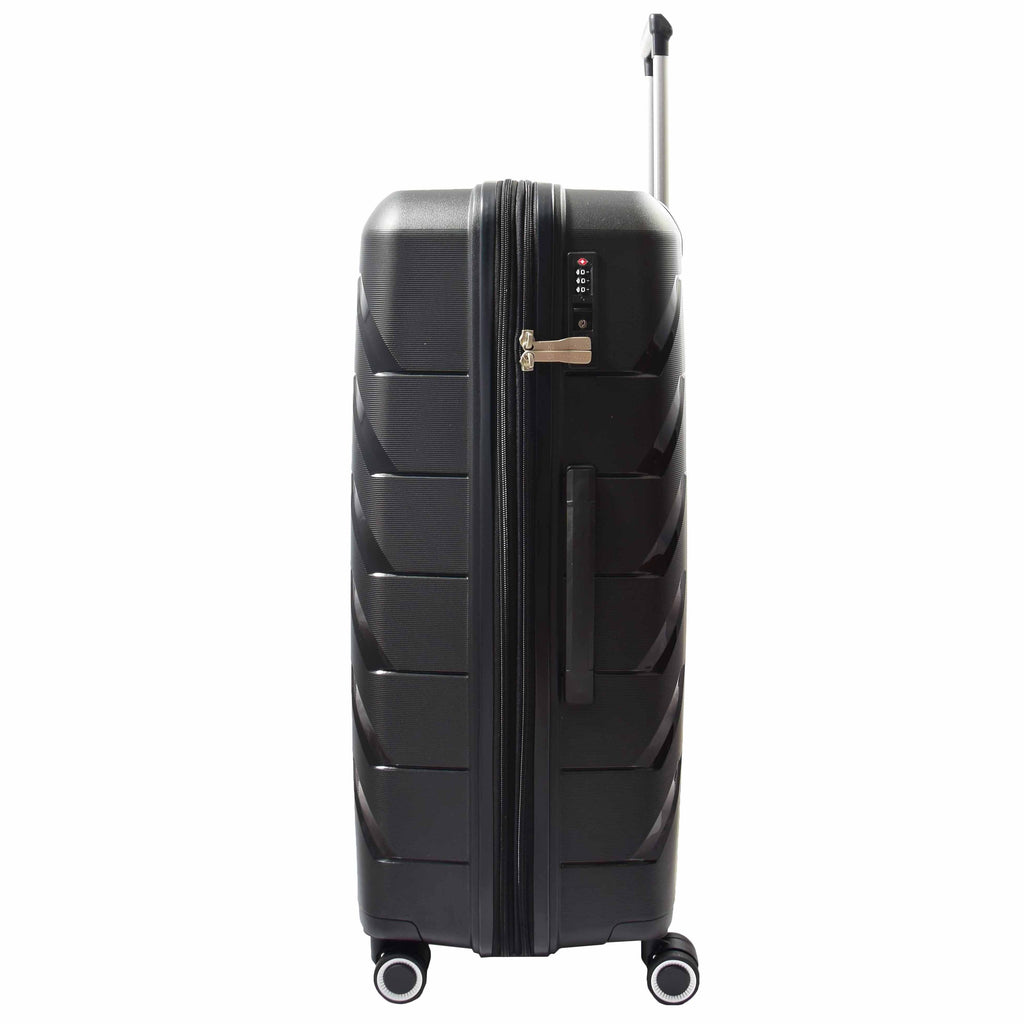 DR553 Expandable Hard Shell Luggage With 8 Spinner Wheels Black 3