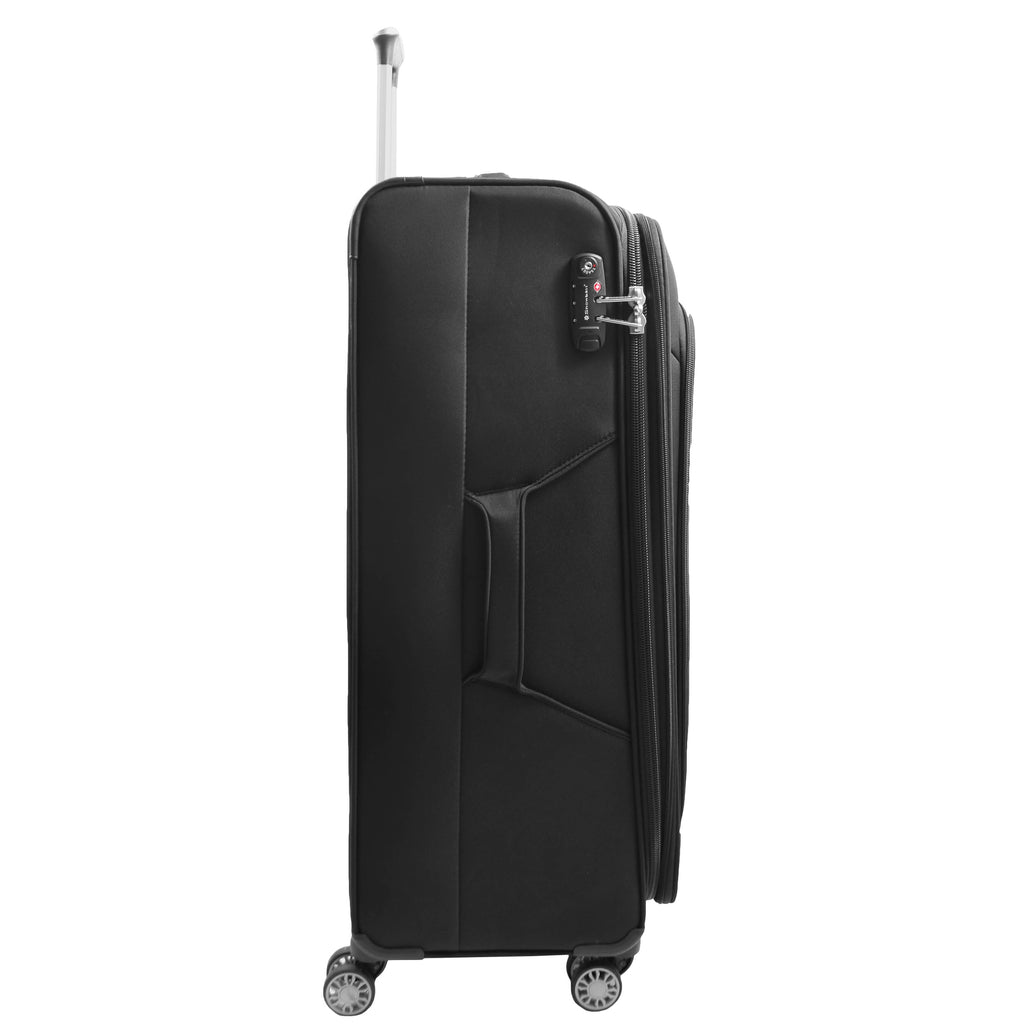DR644 Soft Luggage Four Wheeled Suitcase With TSA Lock Black 4