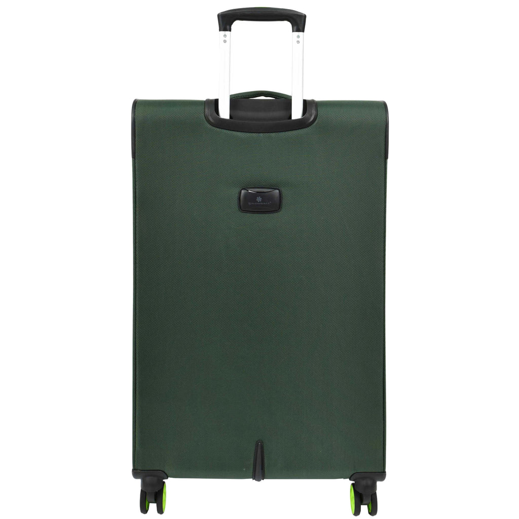 DR627 Eight Spinner Wheeled Soft Expandable Suitcase Green 5