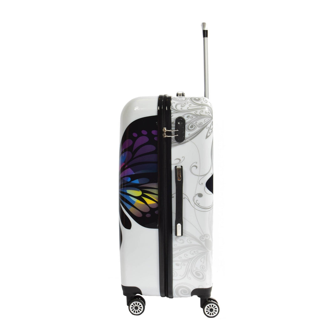 DR629 Expandable Four Wheel Hard Shell Travel Luggage With Butterfly Print 3
