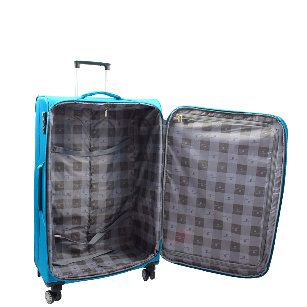 DR644 Soft Luggage Four Wheeled Suitcase With TSA Lock Teal 5
