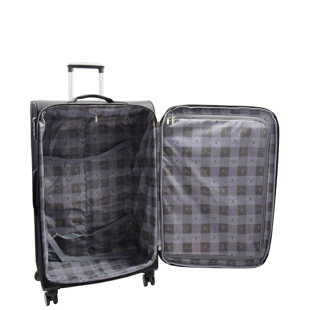 DR644 Soft Luggage Four Wheeled Suitcase With TSA Lock Black 5