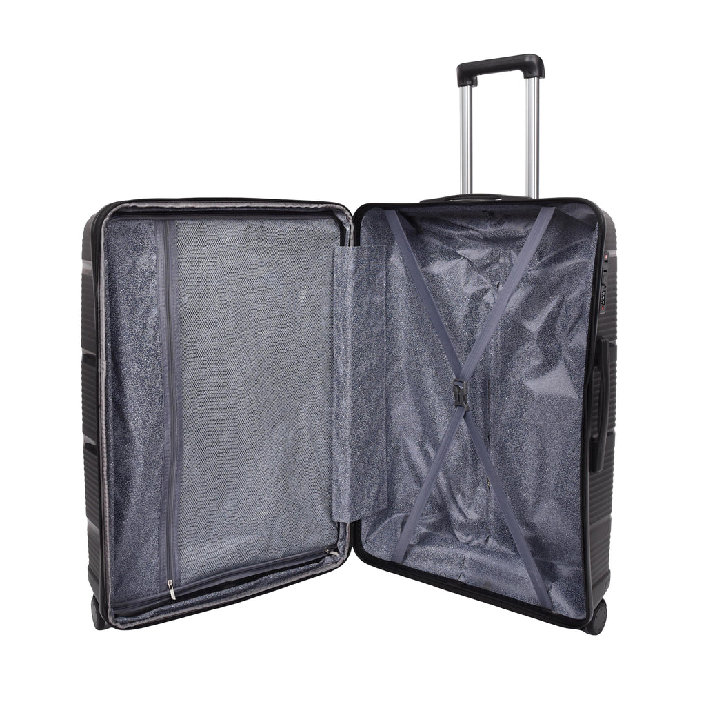 DR690 Four Wheel Expandable Suitcase Hard Shell Luggage Black-7