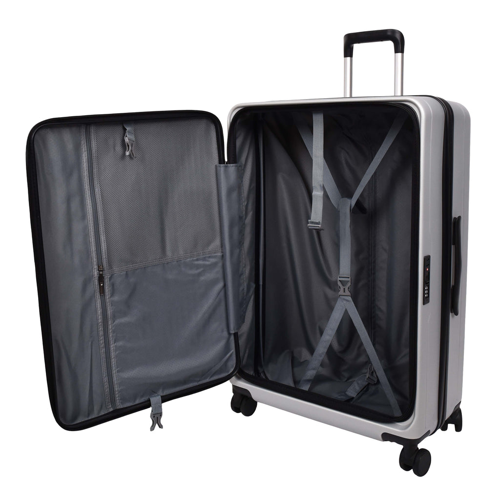 DR692 Four Wheel Suitcase Hard Shell Luggage Silver-9