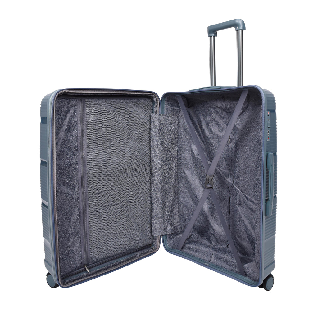 DR690 Four Wheel Expandable Suitcase Hard Shell Luggage Blue-7