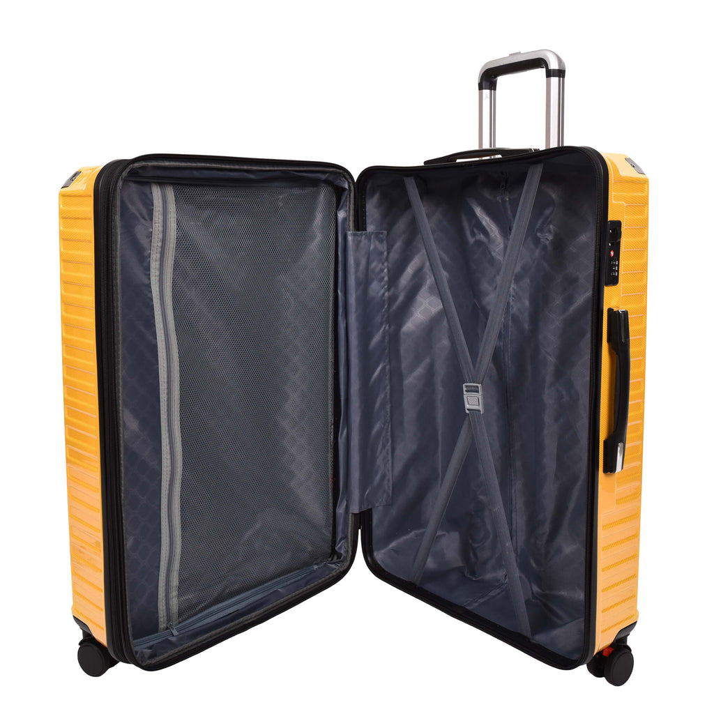 DR691 Four Wheel Suitcase Hard Shell Luggage Yellow-8