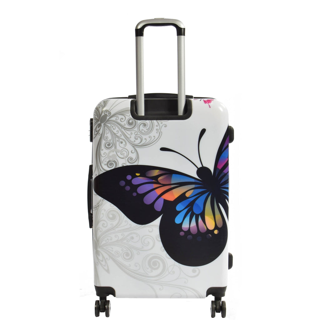 DR629 Expandable Four Wheel Hard Shell Travel Luggage With Butterfly Print 4