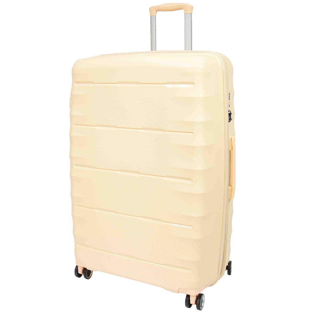 DR541 Expandable ABS Luggage With 8 Wheels Off White 2