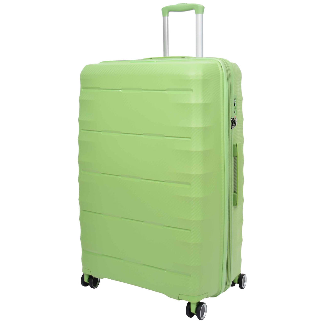 DR541 Expandable ABS Luggage With 8 Wheels Lime Green 2