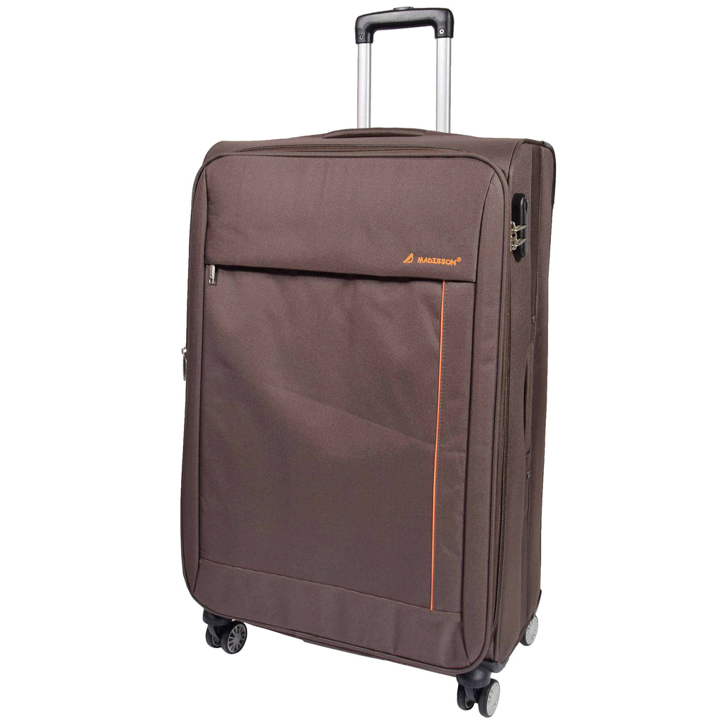 DR549 Expandable 8 Spinner Wheel Soft Luggage Brown 2
