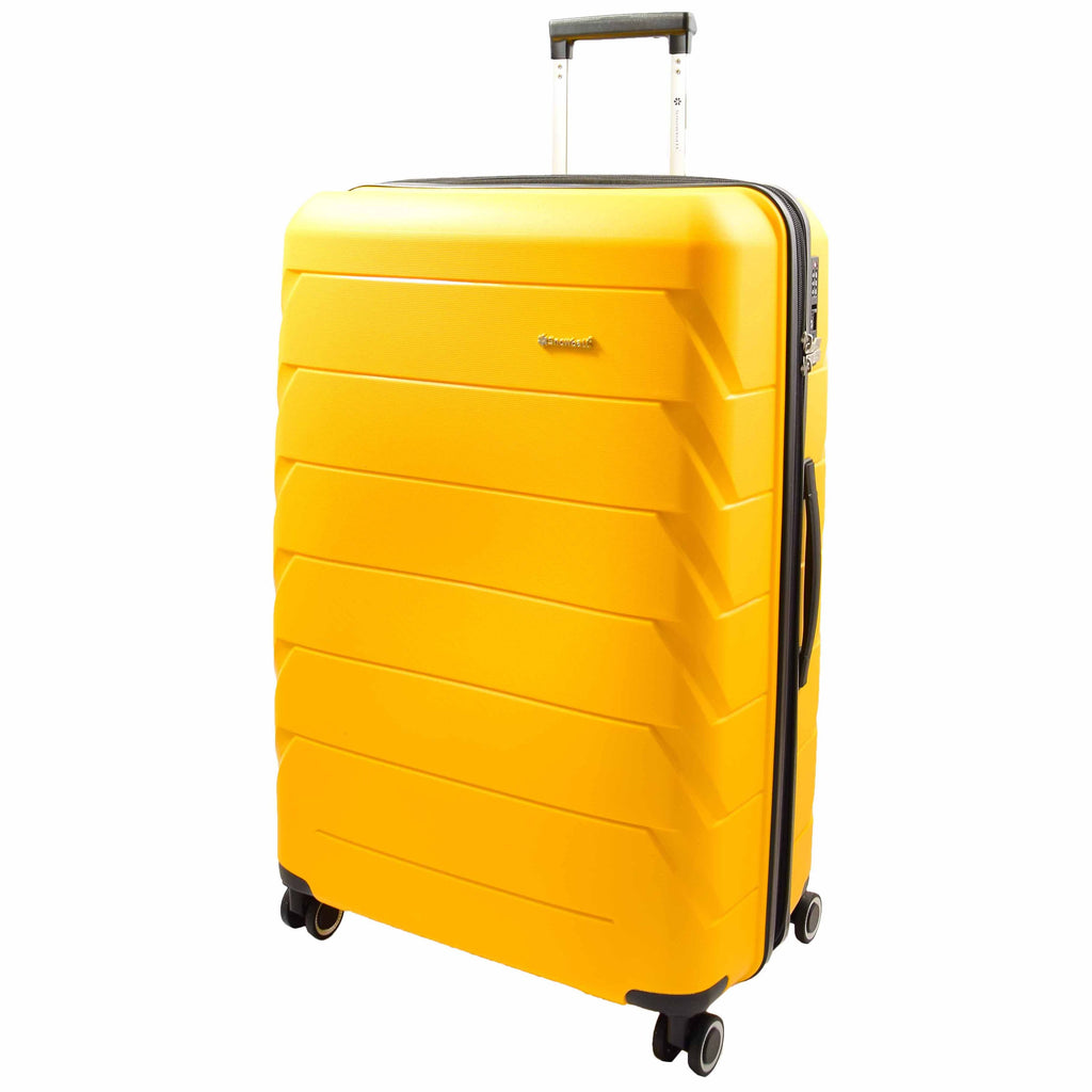 DR553 Expandable Hard Shell Luggage With 8 Spinner Wheels Yellow 2