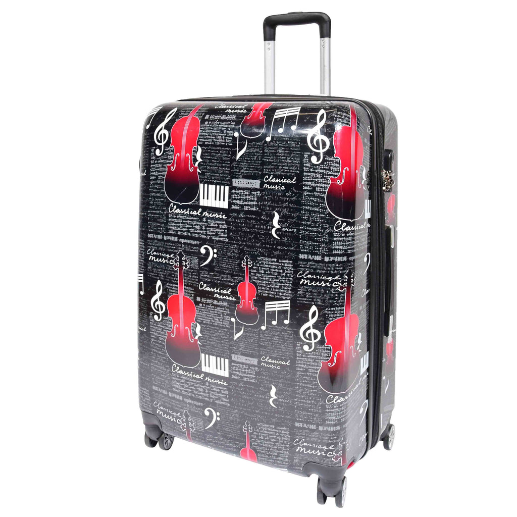 DR607 Classical Music Printed Four Wheeled Hard Shell Luggage 2