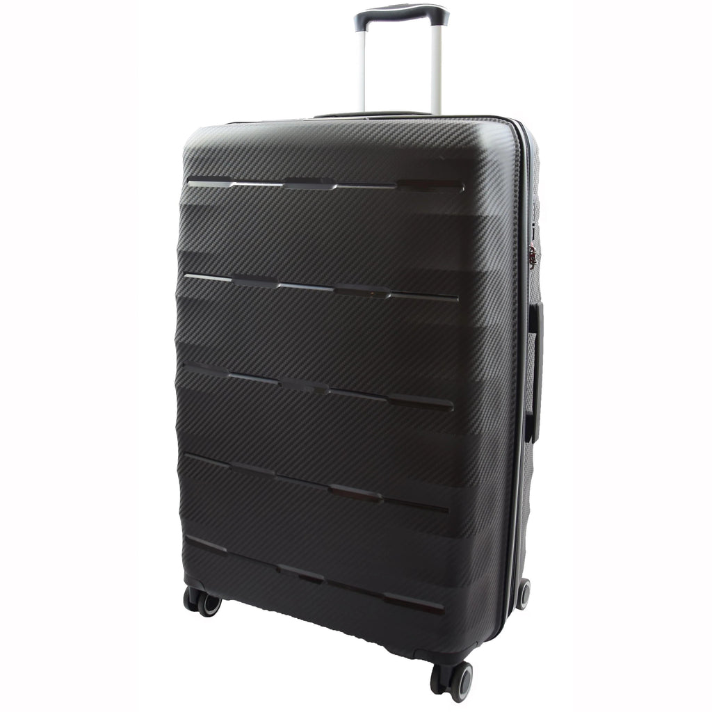 DR541 Expandable ABS Luggage with 8 Wheels Black 2