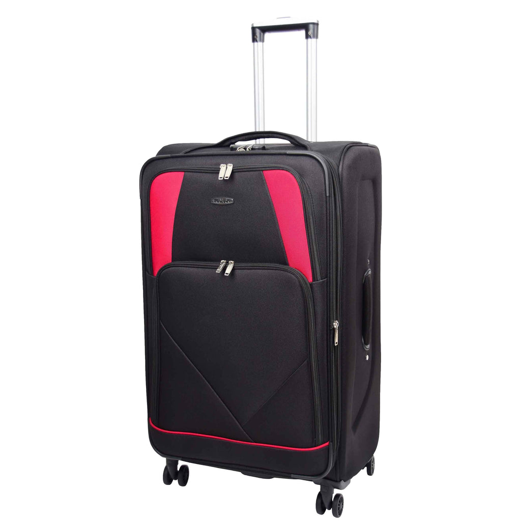 DR568 Soft Case Four Wheel Travel Luggage Suitcase Black 11